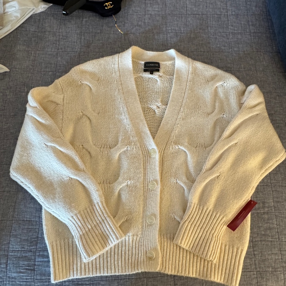 Carbon38 NWT Cream Chunky Knit Cardigan